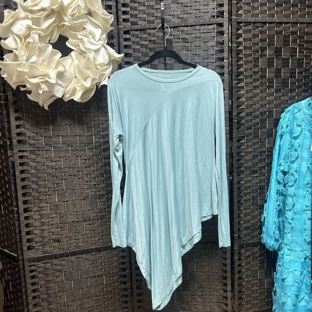 Madison Margiela MM6 Blue Asymmetric Tunic Top Size XS
